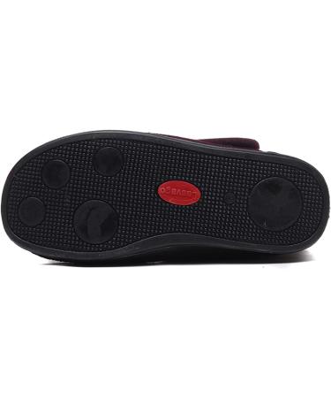 ZHENSI Women's Adjustable Cotton Slippers - Wide Swollen Feet Diabetic Shoes - Non-Slip Memory Foam - Red - Buy Online on GoSupps.com
