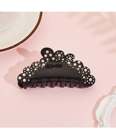 Buy Lilie & White Jet Acrylic Butterfly Hair Clips for Women - Imitation Pearls Slipproof Medium Size | Fashion Claws HC21225A - International Shipping Available - Buy Online on GoSupps.com