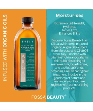 Fossa Argan Oil for Hair - Lightweight Moisturising Treatment | Tame Frizz Add Shine & Reduce Damage | 100ml | All Hair Types - Buy Online on GoSupps.com
