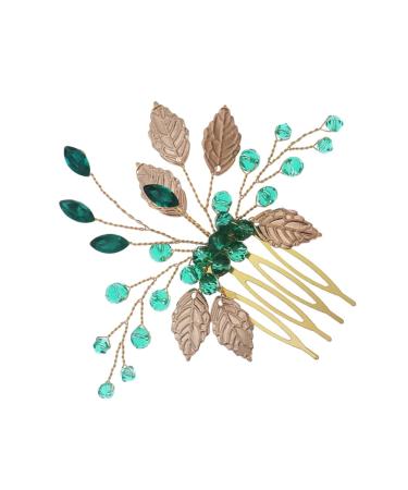 Ipetboom Bridal Crystal Hair Comb Hair Combs Crystal Side Comb Hairpin Headband Wedding Hair Accessories Girls Tiara Leaf Hair Comb Hair Jewelry Leaves Bride Zinc Alloy