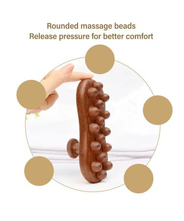 ZJchao 16.5 cm Sandalwood Massage Brush - Ergonomic Fascia Tool with Smoothing Balls for Ultimate Relaxation - Buy Online on GoSupps.com