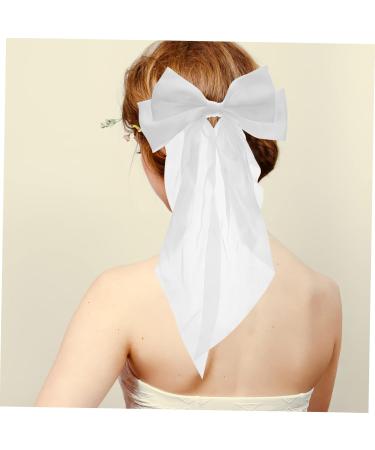 MAGICLULU Bow Spring Clip Hair Accessories for Bride 90s Hair Bow Barrettes Bow Barrettes Girl Hair Clips Ribbon Hair Clip Hair Pin Tiara Women Hair Decoration Fabric White Bow Tie - Buy Online on GoSupps.com
