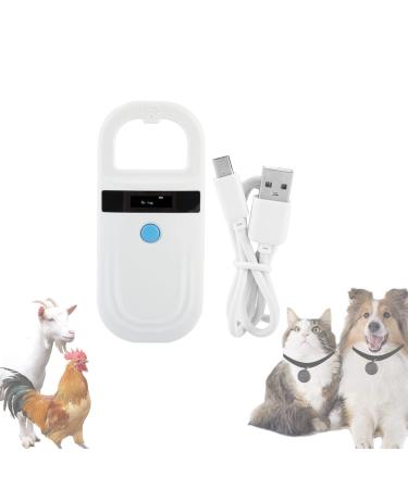 Gugxiom ChiPlesic device for animals 134.2kHz/125kHz RFID reader with OLED display chipshots for dogs for FDX B (ISO11784/11785) and EMID-Mikrochips with alarm with weak battery default