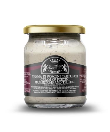 Valnerina Tartufi Porcini Mushrooms Cream with Truffles | Sauce for Pasta Risotti Meat Fish Mushroom Bruschettes and White Truffle | 45 gr jar.