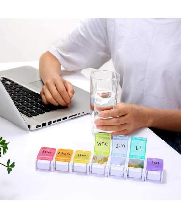 7 Day Portable Pill Box Organizer for Vitamins, Supplements, and Medication - AidShunn - Buy Online on GoSupps.com