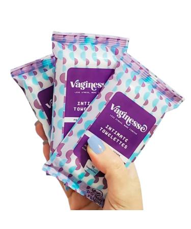 Women's Hygiene Wipes - pH Balanced Wipes to Support Vaginal Health & Maintains Vaginal Flora - Vegan Paraben-free - Intimate Wipes Feminine Wipes Individually Wrapped - 3 packages of 10 wipes each