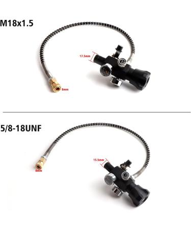 Owfeel DIN Valve Scuba Adapter with Gauge | 4500psi Working Pressure | 22-inch Hose | Ideal for PCP Air Rifle and Paintball | 5/8-18UNF Threads - Buy Online on GoSupps.com
