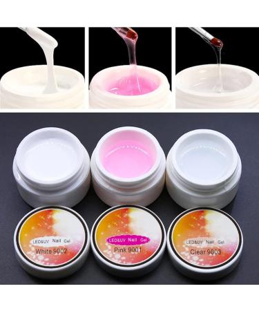 Nail Builder Gel 3 Color Set UV LED Nail Extension Gel Acrylic Gel Strengthen Hard Gel for Home and Professional Use (3-piece set) - Buy Online on GoSupps.com
