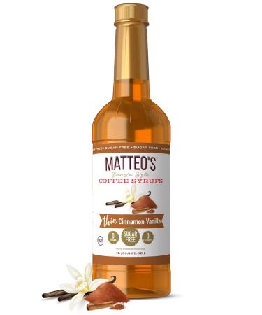 Matteo's Barista Style Sugar-Free Coffee Syrup - Cinnamon Vanilla - 33.8 Fl Oz.