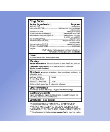 Genexa Sleepology Nighttime Sleep Aid - 180 Tablets (3pk) | Fall Asleep, Wake Up Refreshed | Certified Organic & Non-GMO | Physician Formulated | Homeopathic 60 Count (Pack of 3) - Buy Online on GoSupps.com