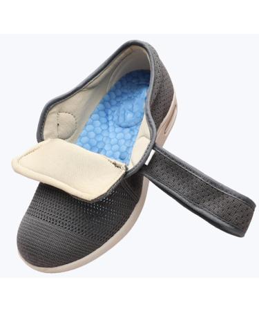 Diabetic Sandals & Adjustable Orthopedic Slippers for Elderly | Edema & Arthritis Shoes | Comfortable Slip-On Sneakers for Swollen Feet & Plantar Fasciitis - Size 40 Black - Buy Online on GoSupps.com