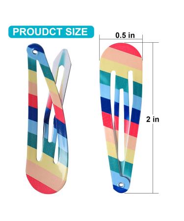 40 Pcs Girls Hair Clips - No Slip Metal Snap Hair Barrettes for Women - Fashion HairPins Headwear Accessories - 2.0 Inch Multi-colored Pack - Buy Online on GoSupps.com