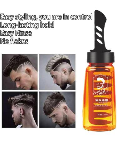 2-In-1 Man Hair Styling Gel Head Hair Cream With Wide Tooth Comb Strong Hold Hair Stying Gel Cream Grooming Hairspray (1PC) - Buy Online on GoSupps.com