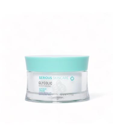 Serious Skincare - Glycolic Retexturizing Face Cream for Hydration - Soothing Balancing Blue Tansy - Exfoliating for Smoother Skin - AHA - Anti-Aging Moisturizer - Women and Men - 1.7 Fl. Oz.