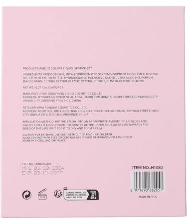 Scnvsi 12 Colors Liquid Lipstick Set Moisturizing Matte Lip Gloss Waterproof Lip Tints Makeup Supplies for Travel Daily Party - Buy Online on GoSupps.com