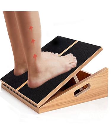 Slant Board for Calf Stretching Squats Calf Stretcher Incline Stretch Adjustable Wooden Wedge Footrest Professional for Knees Ankle Heel Feet Leg