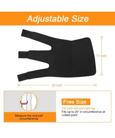 Adjustable Calf Compression Bandage - Neoprene Support for Men & Women | Reduce Swelling Alleviate Pain Aid Muscle Recovery Black - Buy Online on GoSupps.com