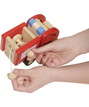 Goki 55927 Fire Brigade Red Fire Engine - International Shipping - Quality Wooden Toy for Kids - Buy Online on GoSupps.com