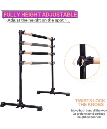 Akyate Portable Ballet Barre - Black | Lightweight & Adjustable - Buy Online on GoSupps.com