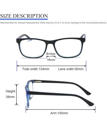 MMOWW 3-Pack Reading Glasses for Men & Women - Anti-Blue Computer Glasses with Spring Hinges (Gray Blue Red) - 2.5x Magnification - Buy Online on GoSupps.com