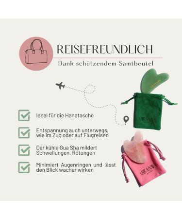 Ari Anwa Skincare Gua Sha Stein Liftingool | High-Quality Jade Massage Tool with Velvet Bag & Face Yoga eBook | Enhance Your Skincare Routine - Buy Online on GoSupps.com