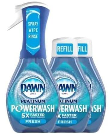 Dawn Platinum Powerwash Dish Spray Bottle Set Fresh Scent 1 Spray Bottle + 2 Refills 48 fl. oz.
