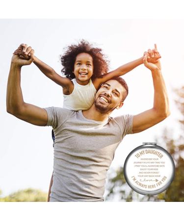 Personalized Engraved Compact Mirror: Daughter Gifts for 16th/18th Birthday, Engagement, Wedding - From Mom and Dad - Buy Online on GoSupps.com