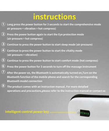 Eye Massager with Heat & Vibration - Relieve Eye Fatigue | 5 Adjustable Modes Bluetooth USB Rechargeable - Buy Online on GoSupps.com