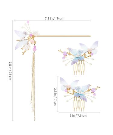 Lurrose 3-Piece Chinese Hairstick Set | Pearl Hairpins & Floral Hair Combs | Japanese Wedding Accessories - Buy Online on GoSupps.com