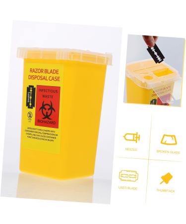 Frcolor Razor Blade Waste Container | Storage for Razor Blades | Mini Bin for Men | Car Blade Case - Yellow 15.4x9.5x9.5cm - Buy Online on GoSupps.com