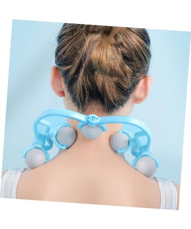 Lurrose 5-Ball Neck Massage Roller - Cervical Vertebrae Relief Device Self-Massage TPR Sky Blue 33x17cm - Shop Internationally - Buy Online on GoSupps.com