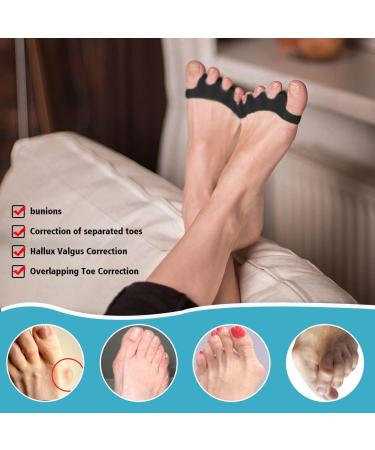 3 Pairs Black Gel Toe Separators - Toe Stretchers, Spacers & Straighteners for Overlapping Toes, Bunions & Relaxation - Ideal for Running, Yoga, Manicure & Pedicure - Buy Online on GoSupps.com