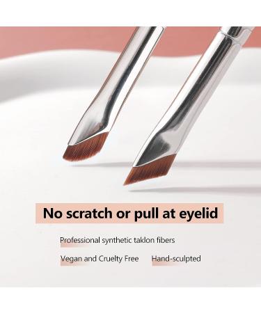 ALBEAUT Angled Eyeliner and Brow Brush - Fine Point Makeup Tool for Gel Liner and Brow Tint - White Flat Applicator Kit - Buy Online on GoSupps.com