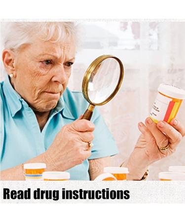 70mm 10X Handheld Magnifying Glass Shatterproof Reading Magnifier Real Glass Magnifying Lens with Imitation Mahogany Handle for Science Reading Book Inspection - Buy Online on GoSupps.com