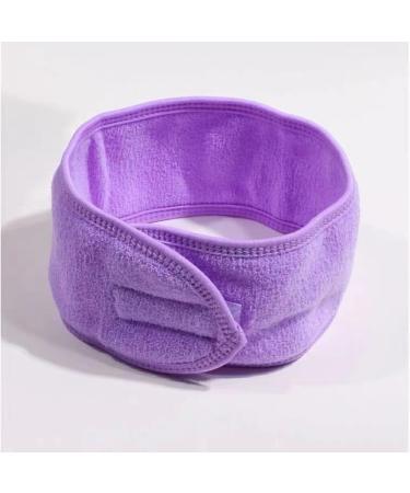 Guangcailun Headbands For Face Washing Color Available Premium Cotton Soft And Absorbent Women Adjustable SPA Facial Headband Purple - Buy Online on GoSupps.com