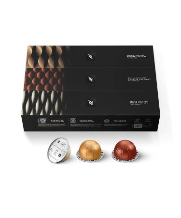 VertuoLine Barista Creations Variety: Sweet Vanilla Golden Caramel Roasted Hazelnut - 30 Coffee Capsules