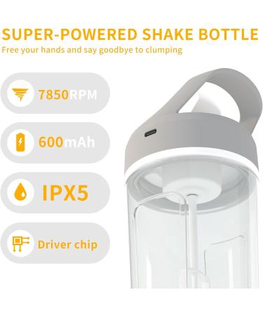 mountop Electric Protein Shaker Bottle Shake Blender for Pre Workout BPA-Free Portable Mixer Bottles Vortex Portable Mixer Cup for Protein Powder Whey and Other Supplements (Gray) - Buy Online on GoSupps.com