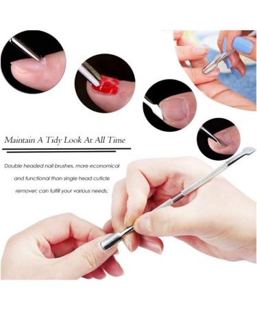 Stainless Steel Cuticle Pusher Remover Kit - 4Pcs Professional Manicure and Pedicure Tools - Buy Online on GoSupps.com