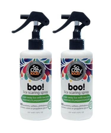 Twin Pack So Cozy Boo! Lice Scaring Spray for Kids Hair | Scare Away Lice with Tea Tree Rosemary and Peppermint Oils | 8 fl oz | No Parabens Sulfates Synthetic Colors or Dyes