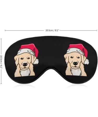 Santa Golden Retriever Sleep Mask | Adjustable Eye Cover for Sleeping | Blocks Light for Night Travel and Nap | Men Women - Buy Online on GoSupps.com