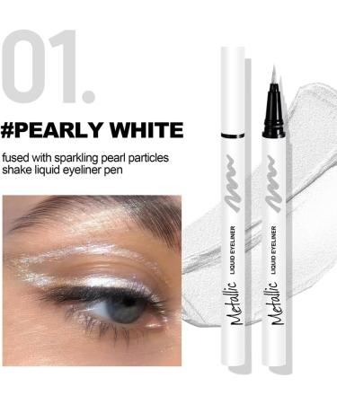 LXZJJM Professional Pearlescent Glitter Liquid Eyeliner - Long-Lasting Waterproof Cruelty-Free and Vegan Smooth and Easy to Apply (01 0.7g/0.025OZ) - Buy Online on GoSupps.com
