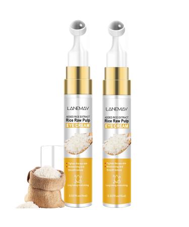 2 Pack Rice Eye Cream, Roll-On Under Eye Cream for Puffy Dark Circles, Eye Bags, Fine Lines, Anti-Aging, Firming, Moisturizing, Deeply Nourishes Skin Around Eyes