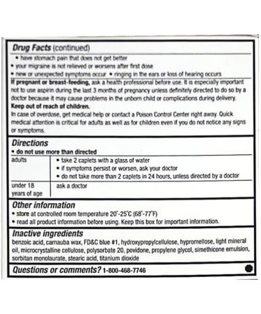 Excedrin Migraine 50 Pack - 2 Caplets per Pack - Single Dose Box - Buy Online on GoSupps.com