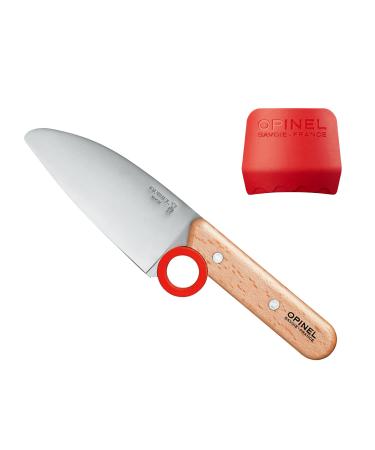 Opinel Le Petit Chef Knife Set, Chef Knife with Rounded Tip, Fingers Guard, For Children, Teaching Food Prep and Kitchen Safety, 2 Piece Set, Made in France