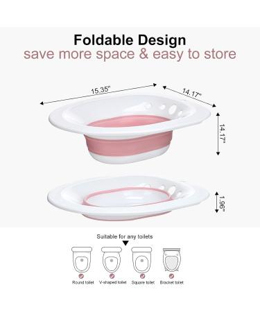 Sitz Bath Basin for Postpartum & Anal Care - Hemorrhoids & Perineum Treatment, Alleviate Inflammation - Foldable & Easy to Store (Pink) - Buy Online on GoSupps.com