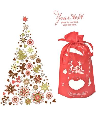 Abaodam 10pcs Christmas Treat Bags Sacks Christmas Party Favor Bag Bag Candy Non-woven Bags - Buy Online on GoSupps.com