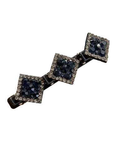 Sparkling Crystal Stone Braided Hair Clips Satin Hair Womens Fabric Double Bands Plait Hairstyle Hairpin C8P0 Bangs Hair Ties (Color : B Size : One-Size) One-size B