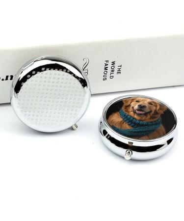 Portable 3 Compartment Pill Box - Travel-Friendly Medicine Organizer with Blue Scarf Design - Ideal for Handbag & Pocket - Buy Online on GoSupps.com