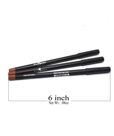 Italia 1033 Natural Brown Ultra Fine Eye Liner Pencil Set - 3 Pcs + Free ZipBag - Buy Online on GoSupps.com