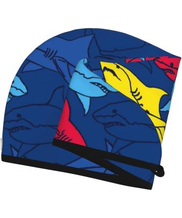 Cartoon Shark Microfiber Hair Towel | Super Absorbent Coral Velvet Wrap for Long Curly & Thick Hair - Quick Dry for Women - Buy Online on GoSupps.com
